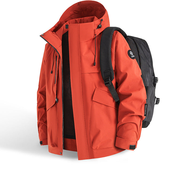 Herren technische Allwetterjacke mit praktischen Taschen und verstellbarem Kragen Drune