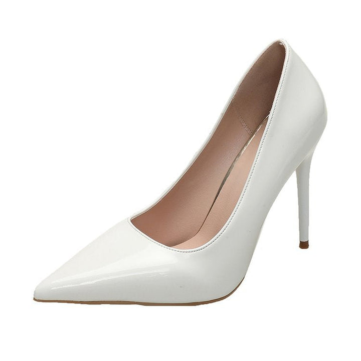 Damen Spitze High Heels mit glänzender Lackoberfläche Drune