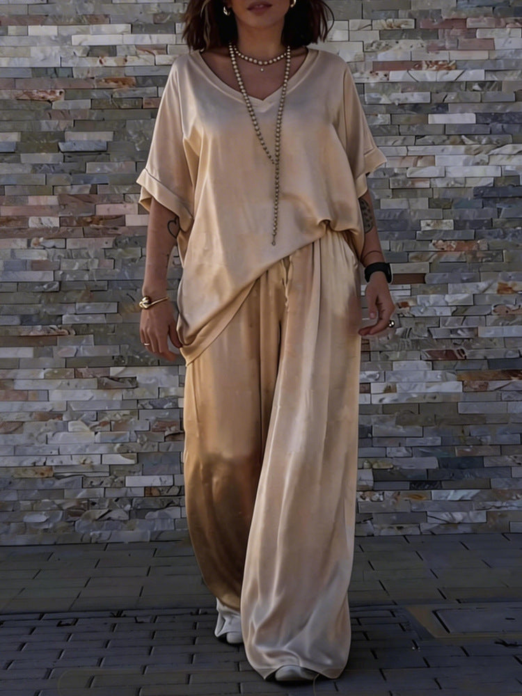 Damen Seidenähnliches Oversized-Set Drune