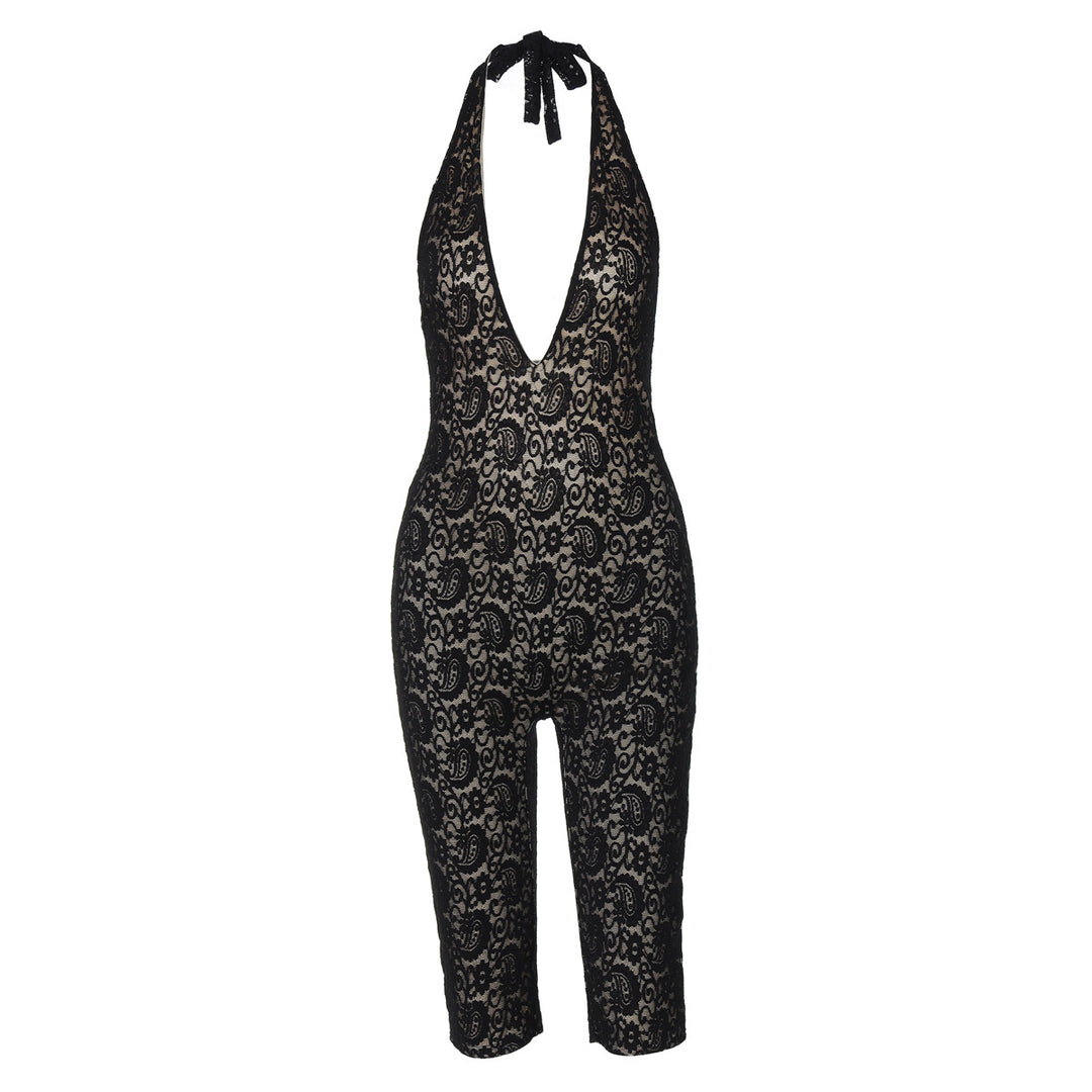 Damen Eleganter Jumpsuit aus feiner Spitze Drune