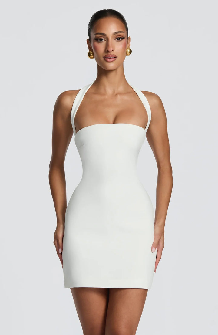 Damen elegantes Halterkleid mit figurbetonter Silhouette Drune