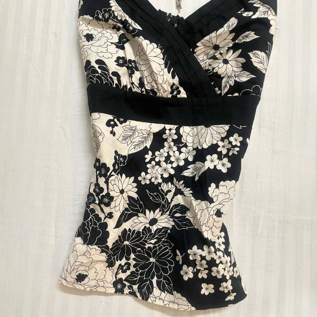 Damen elegantes Haltertop mit floralem Design Drune