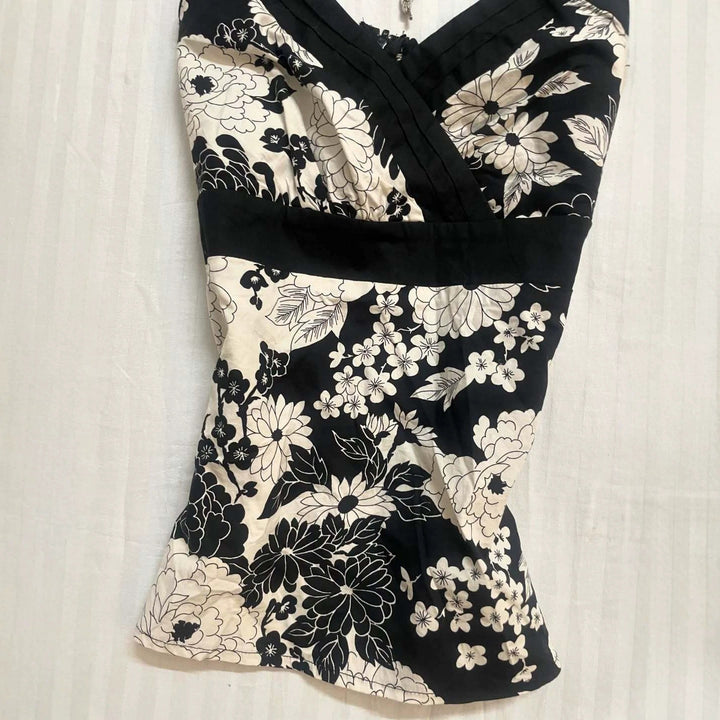 Damen elegantes Haltertop mit floralem Design Drune