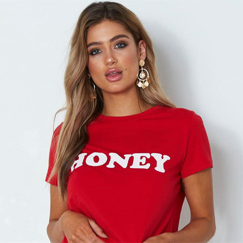 Damen T-Shirt mit trendigem Schriftzug Drune