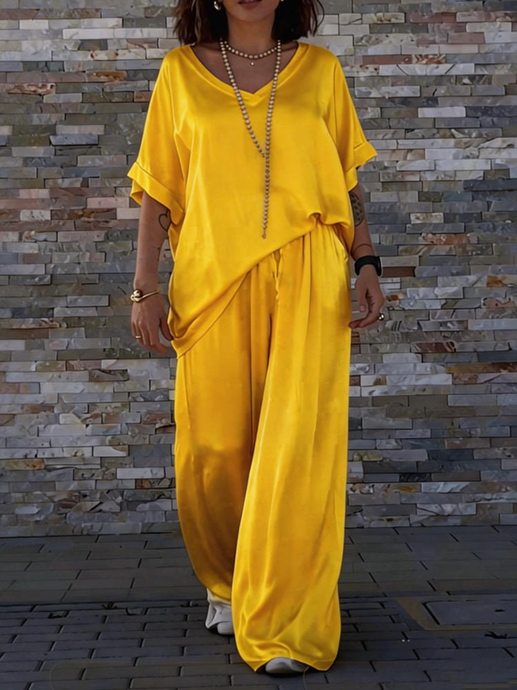 Damen Seidenähnliches Oversized-Set Drune