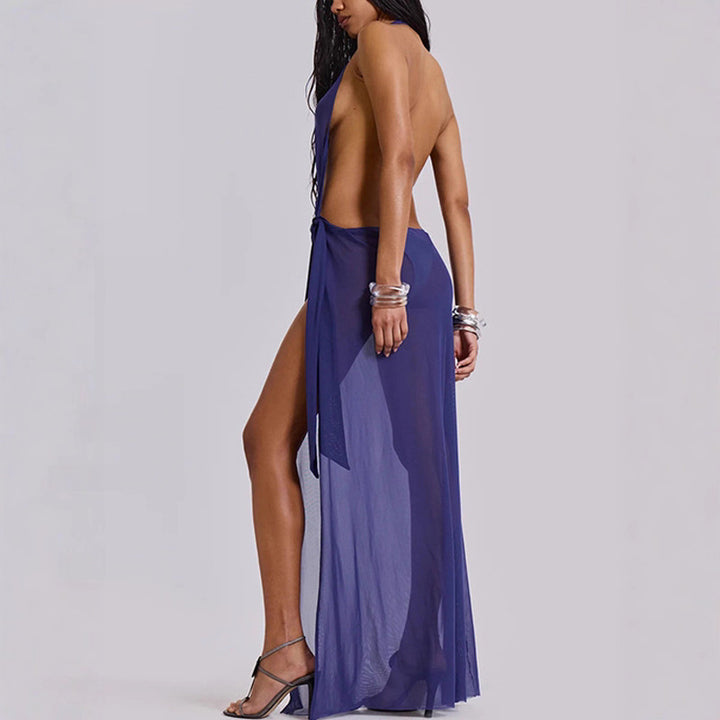 Damen Elegantes Cut-Out Maxikleid Drune