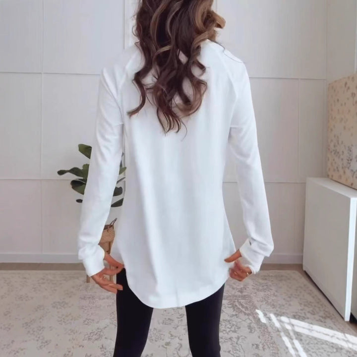 Damen Langarmshirt aus atmungsaktiver Baumwolle Drune