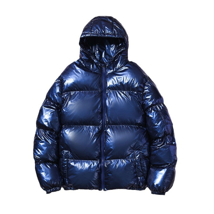 Unisex nan glänzende Steppjacke mit Kapuze, wärmeisolierender Füllung und winddichter Membran Drune