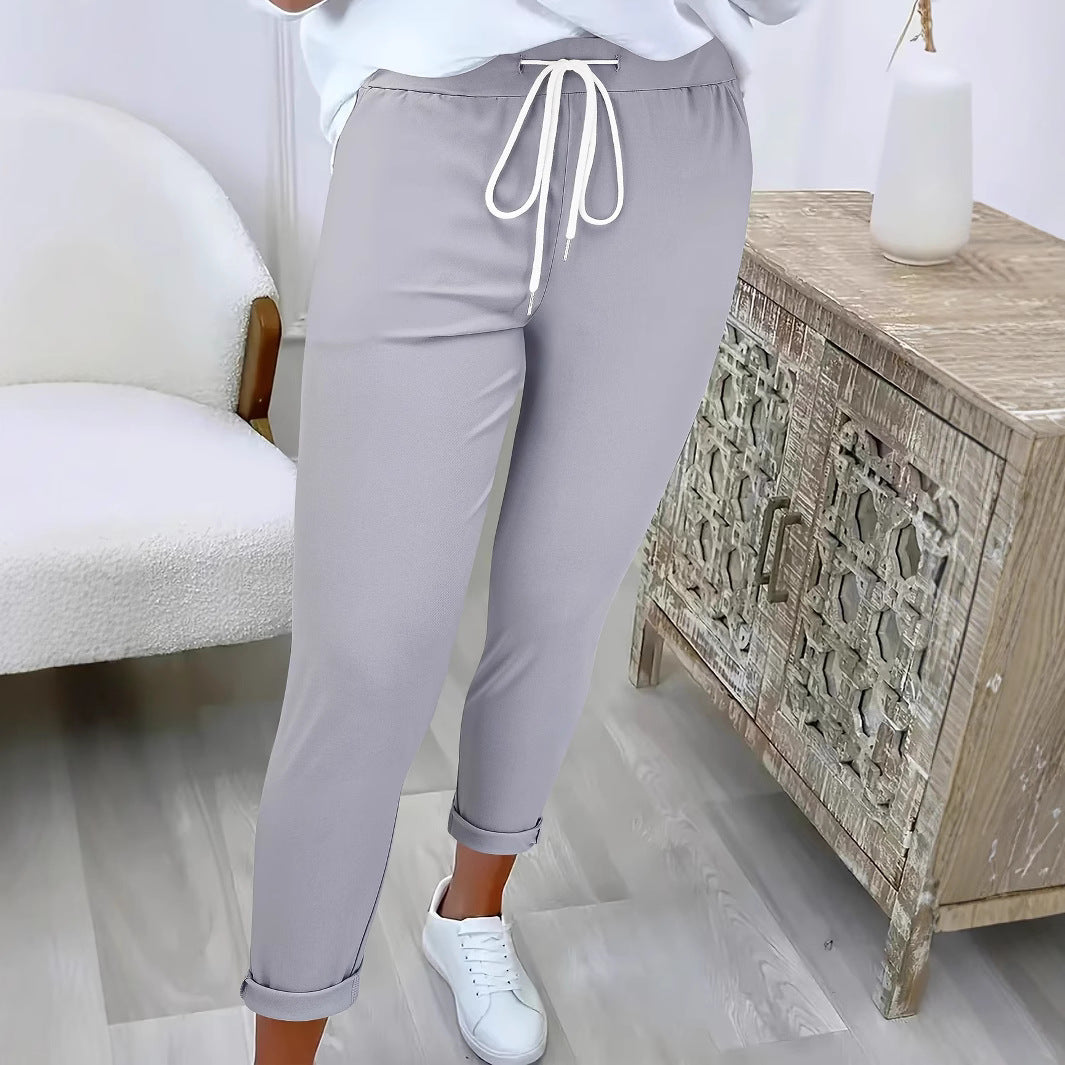 Damen Bequeme Freizeithose mit verstellbarem Taillenbund und lässigem Schnitt Drune
