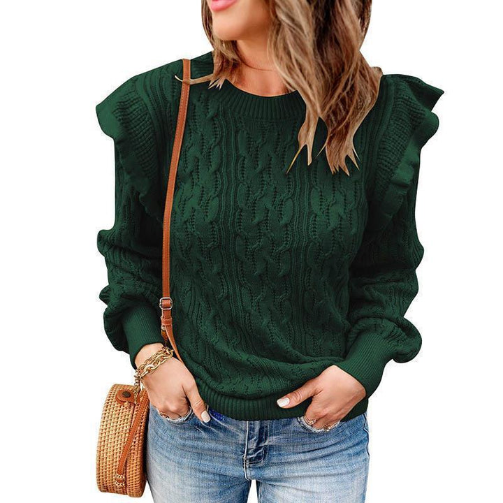 Damen Strickpullover mit Rüschendetails und strukturiertem Design Drune