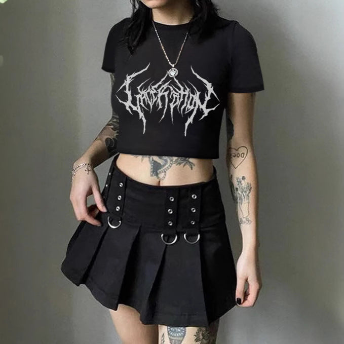 Damen Crop-T-Shirt mit fruchtigem Kirschdesign und lockerem Schnitt Drune