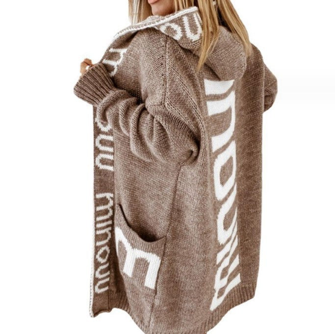 Damen gemütlicher Hooded Cardigan Drune