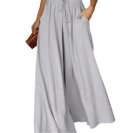 Damen Weite Palazzo-Hose mit elastischem Bund und praktischen Seitentaschen Drune