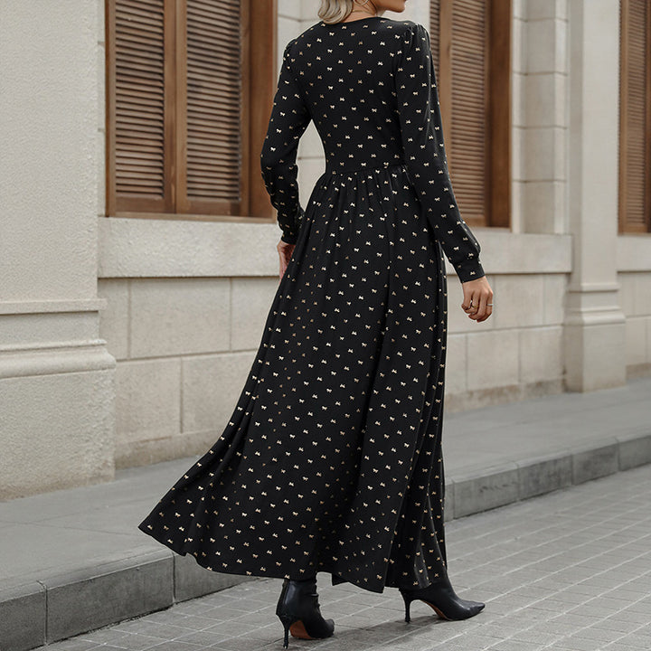 Damen Maxikleid mit raffinierten Spitzenakzenten und einzigartigem Muster Drune