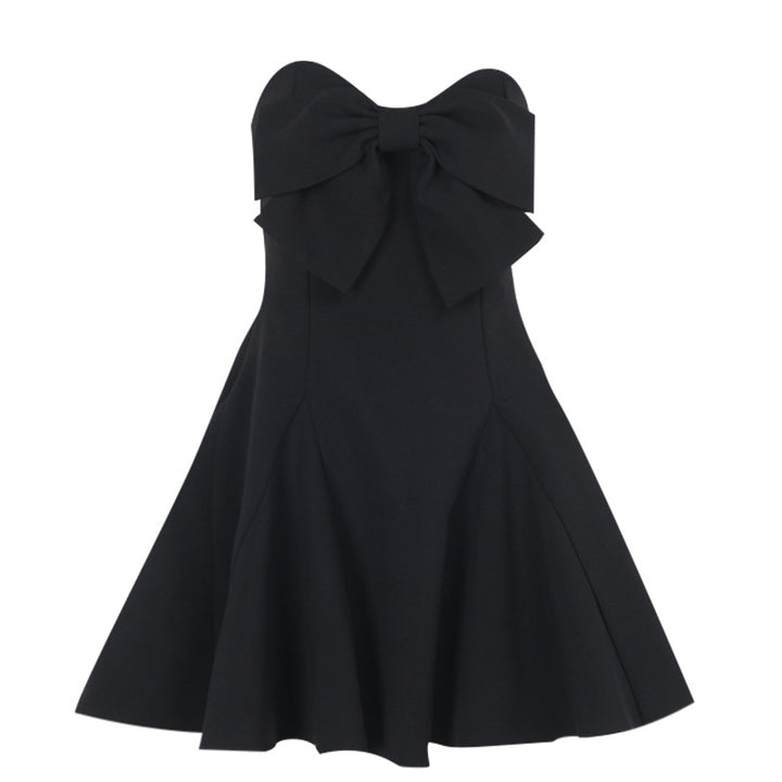 Damen skaterförmiges Cocktailkleid mit großem Schleifendetail Drune