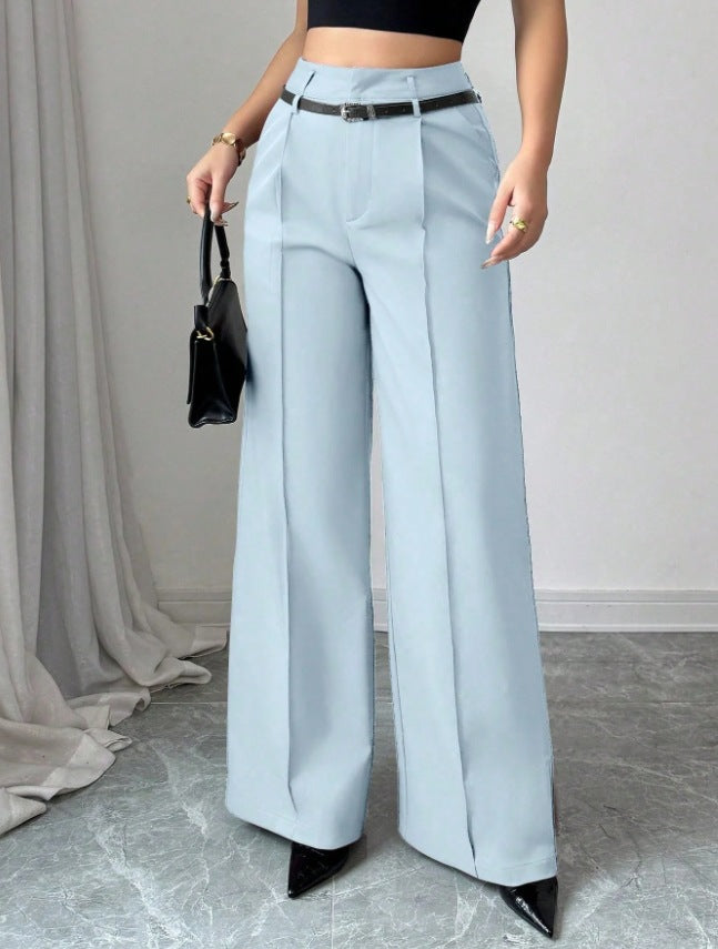 Damen elegante weite Hose mit Bindegürtel Drune