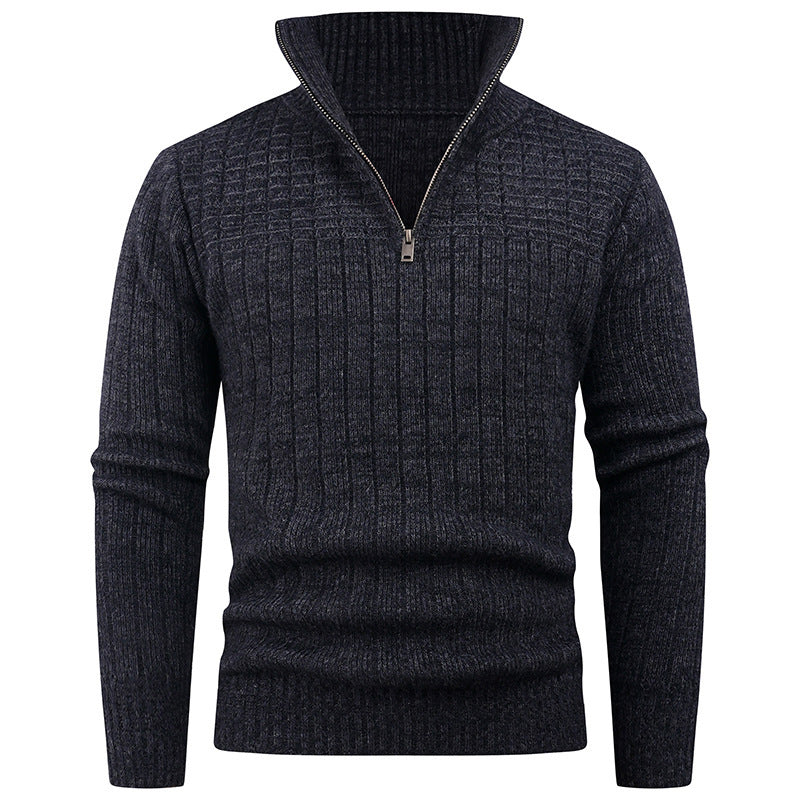 Herren eleganter Rollkragenpullover mit modernem Zopfdesign Drune