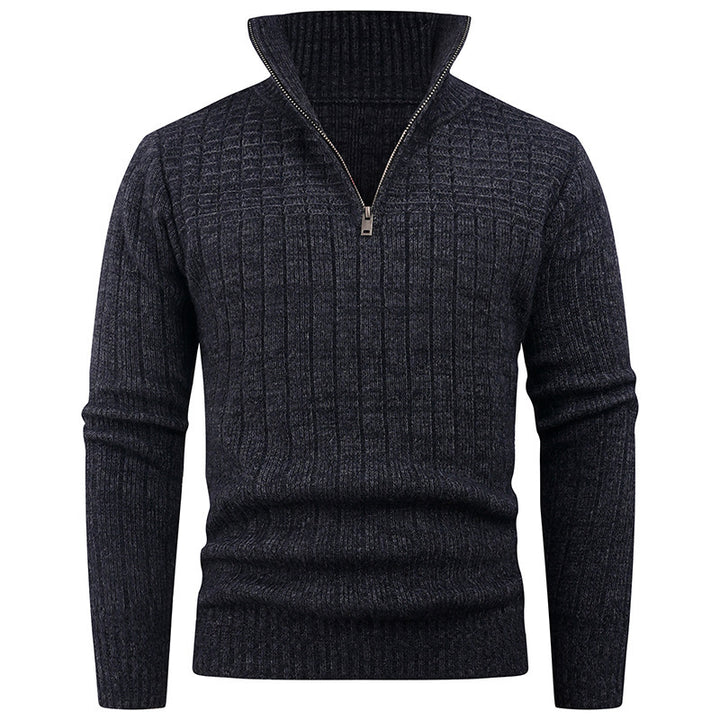 Herren eleganter Rollkragenpullover mit modernem Zopfdesign Drune
