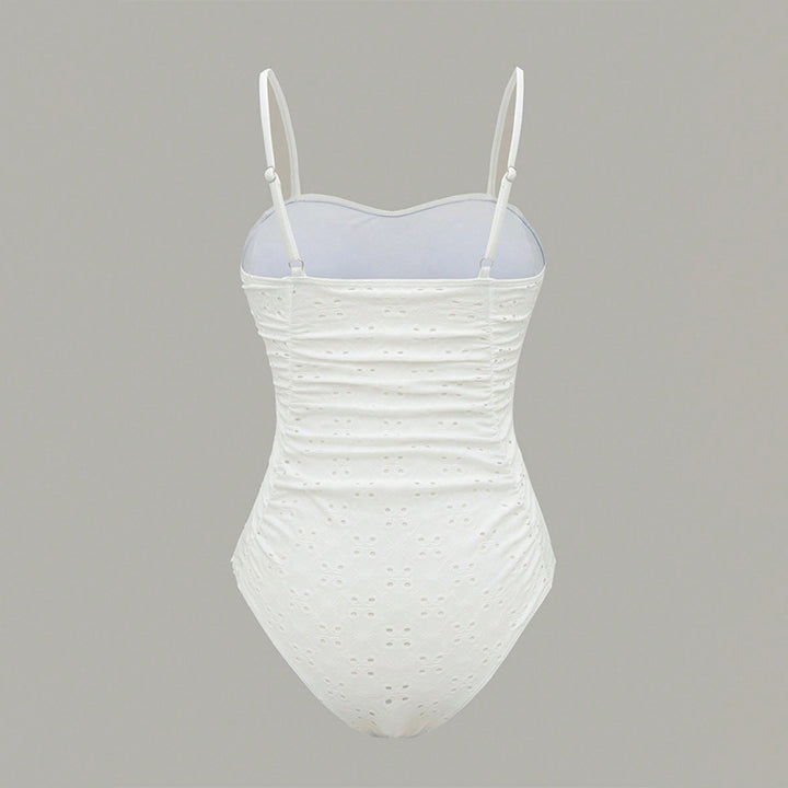 Damen Einteiler Badeanzug mit effektiver Raffung und romantischem Design Drune