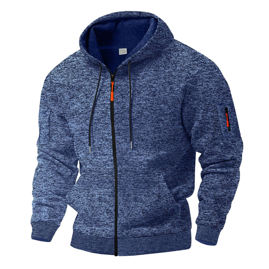 Herren sportlicher Kapuzenpullover mit atmungsaktiver Struktur und farblich abgesetzten Reißverschluss-Details Drune