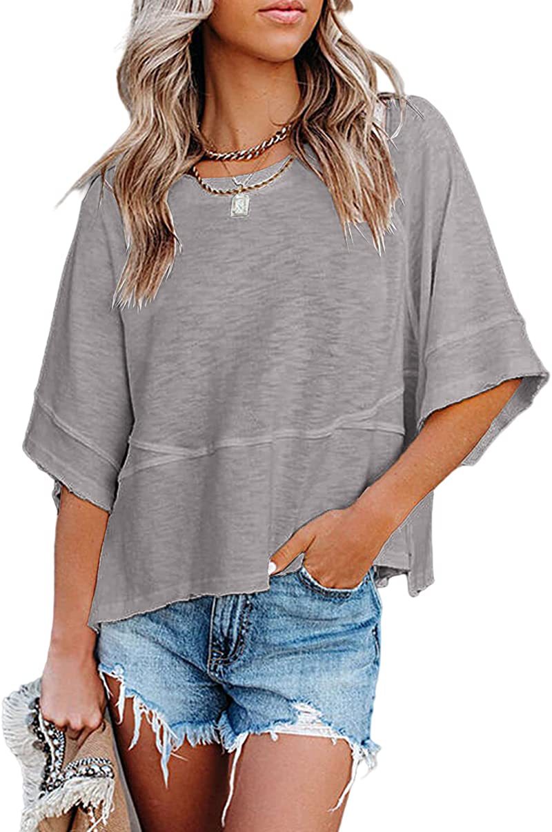 Damen Oversized Sommeroberteil mit lockerer Passform und lässigem Design Drune