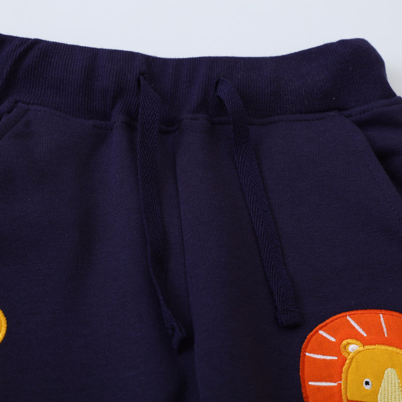 Jungen Sweatpants mit kreativem Löwen-Design Drune