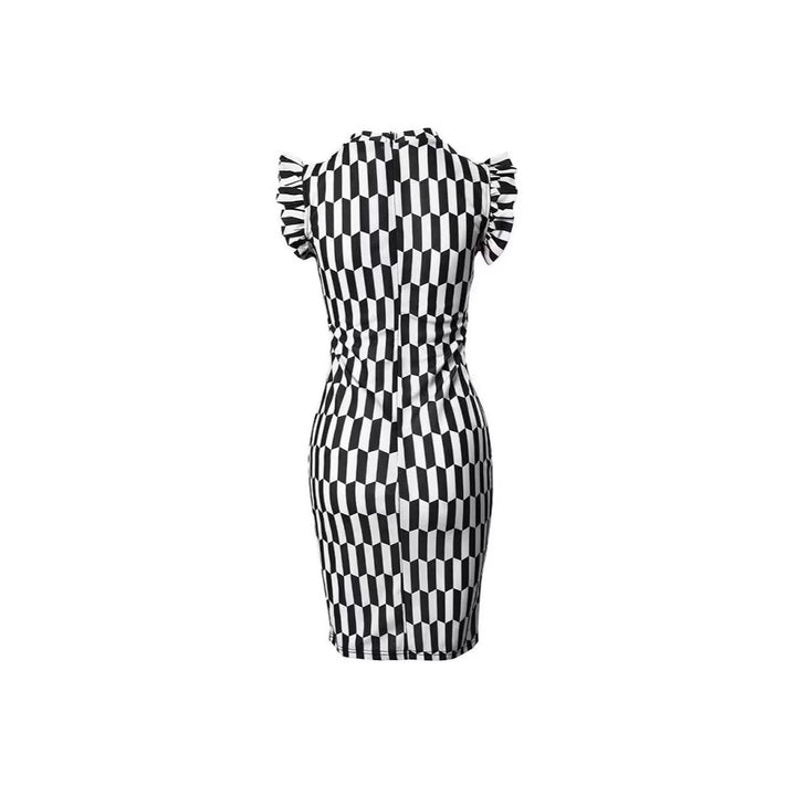 Damen Figurbetontes Kleid mit dekorativen Rüschendetails Drune