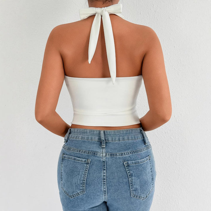 Damen Halterneck Top mit Reißverschluss Drune