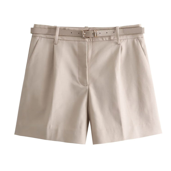 Damen elegante Shorts mit praktischem Gürtel Drune
