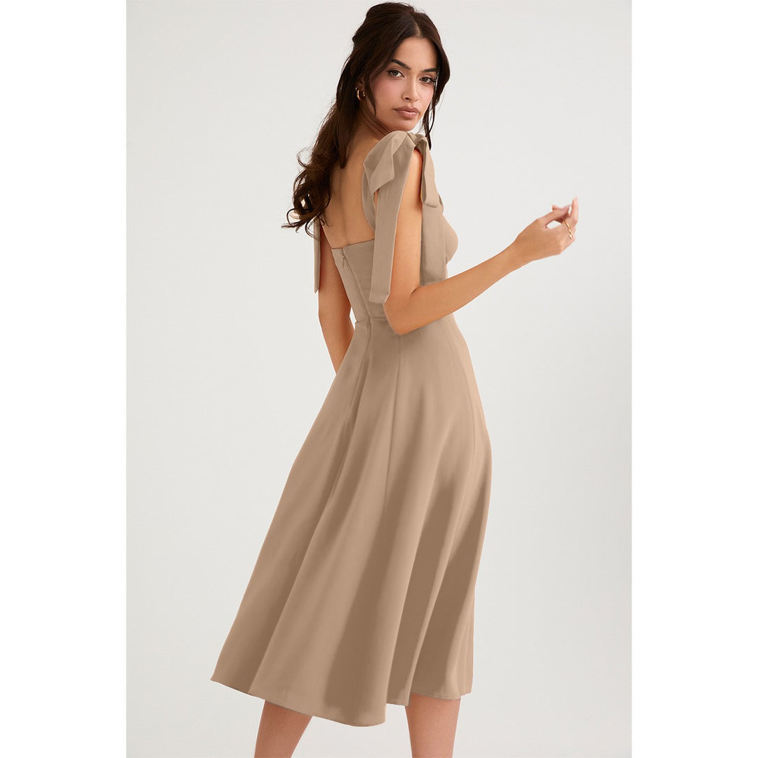 Damen Maxikleid mit verstellbaren Trägern und seitlichem Schlitz Drune