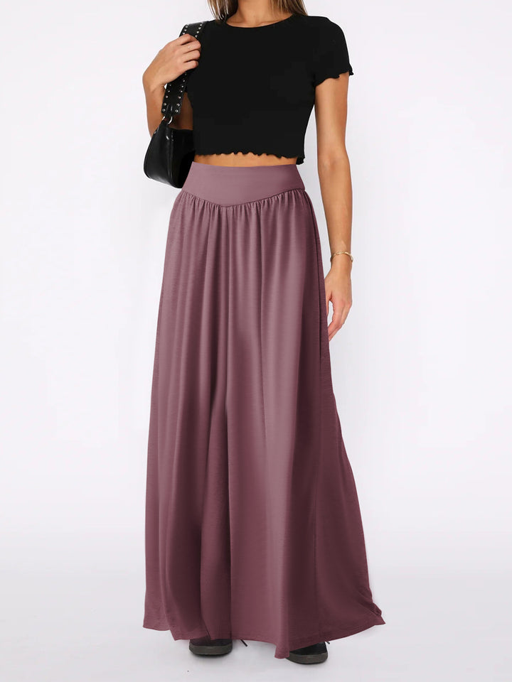 Damen weite Jersey-Hose mit hohem Bund Drune