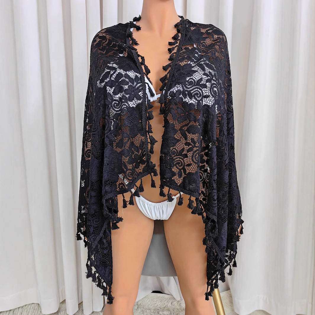 Damen Häkel-Strandsarong mit eleganten Fransen Drune