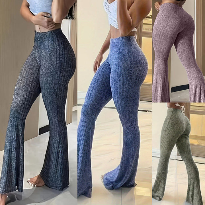 Damen Leggings mit hohem Bund und schickem Schlagdesign Drune