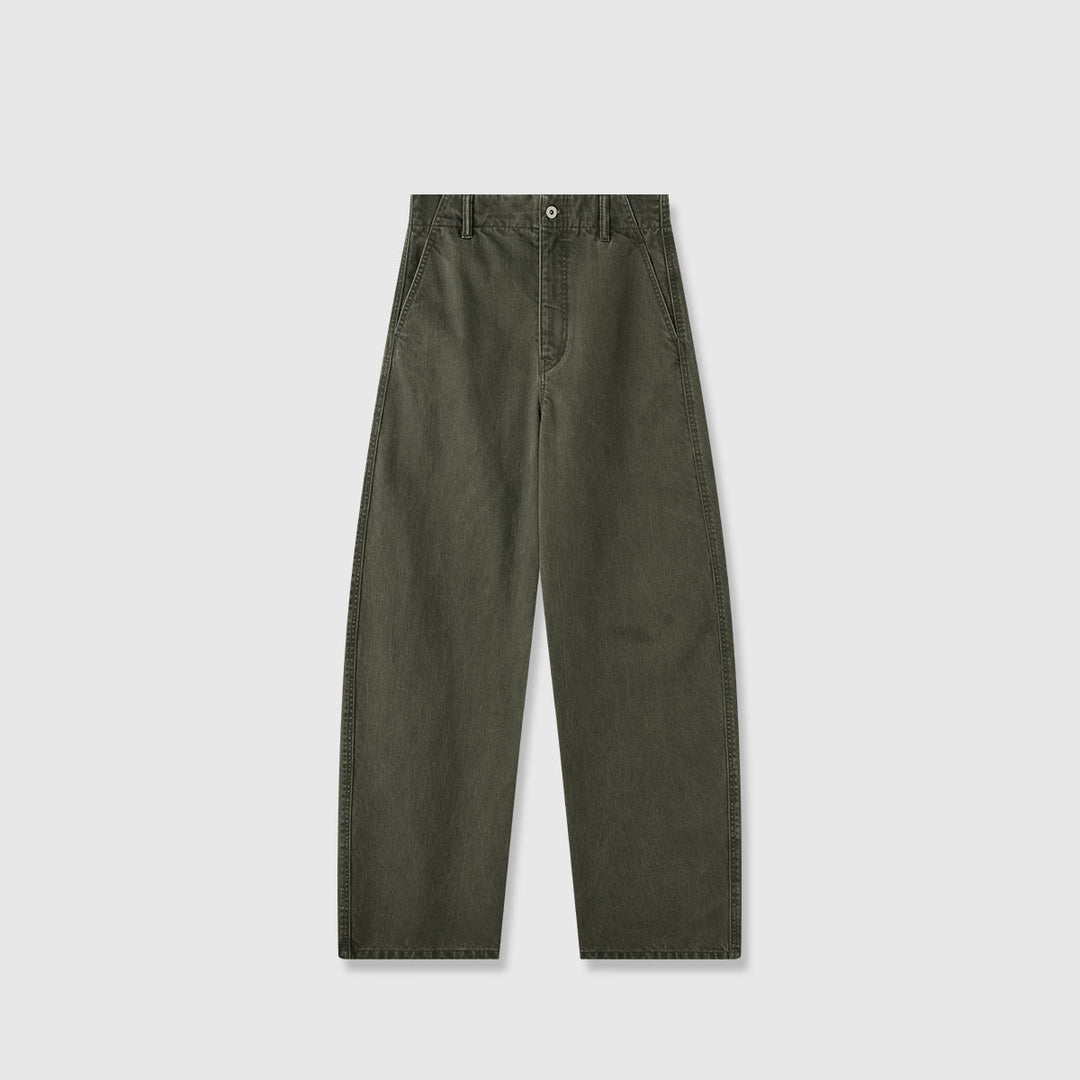 Damen weite Denim-Hose mit hohem Bund und komfortablem Schnitt Drune