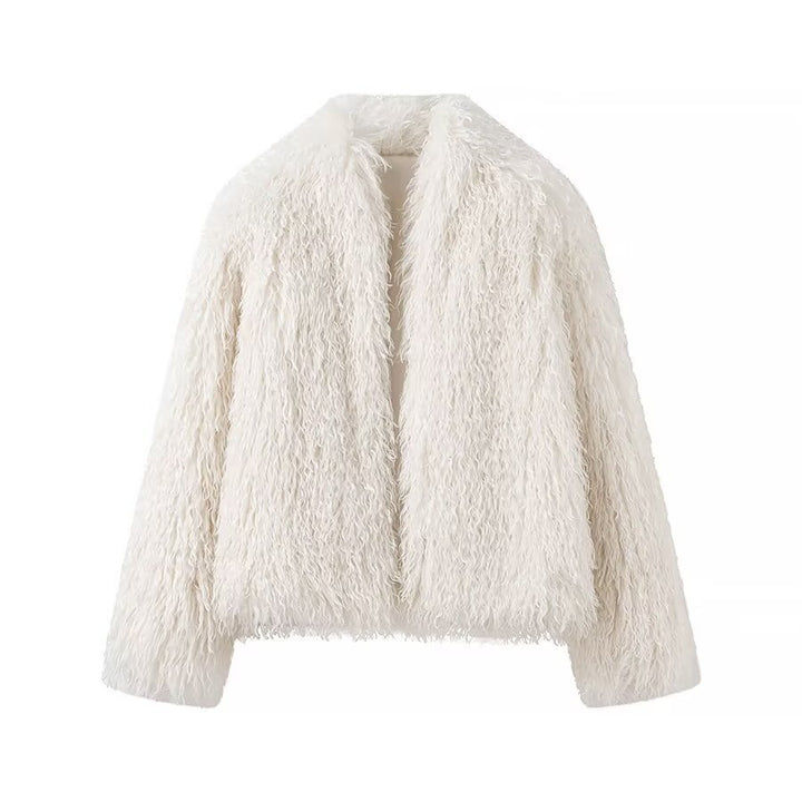 Damen Kuschelige Plüschjacke mit modernem Schnitt und weichem Material Drune