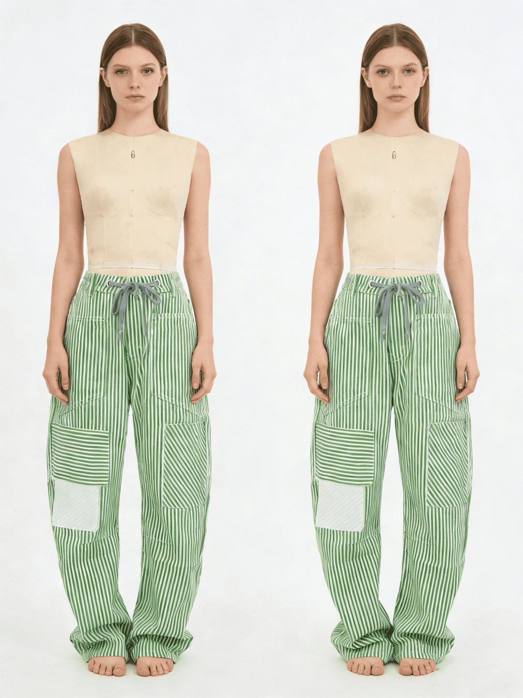 Damen weite Cargo-Hose mit praktischen Taschen und einzigartigem Design Drune