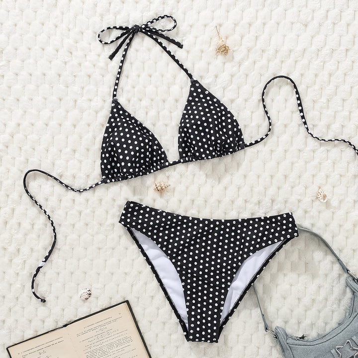 Damen Triangel-Bikini mit verstellbarem Halter und modischem Punktedesign Drune