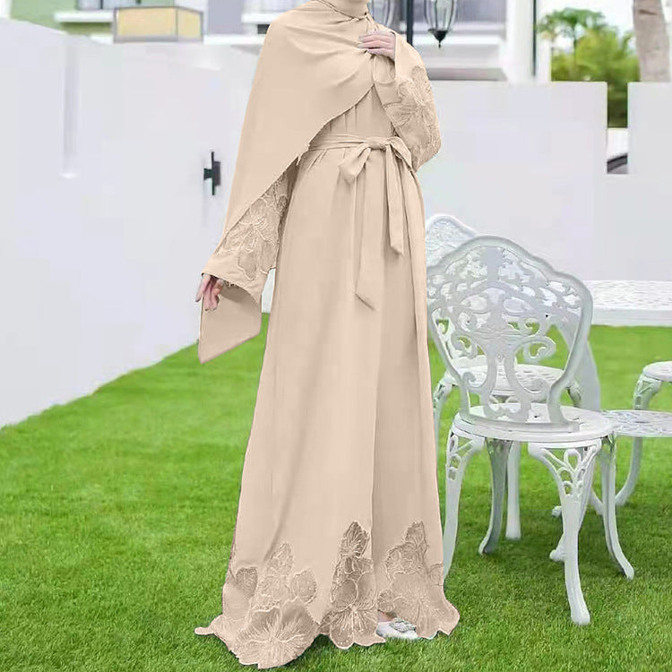 Damen elegante Kaftan-robe mit Spitzendetails Drune