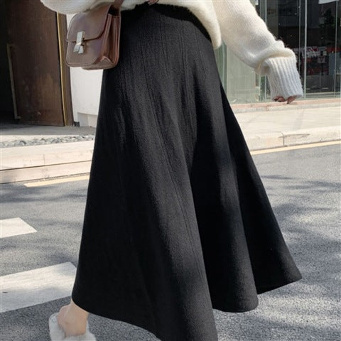 Damen Eleganter Midi-Rock mit legerem Schnitt und dekorativem Texturmuster Drune