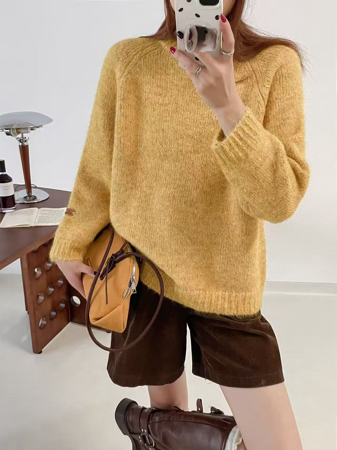Damen weicher Strickpullover mit lässigem Schnitt Drune
