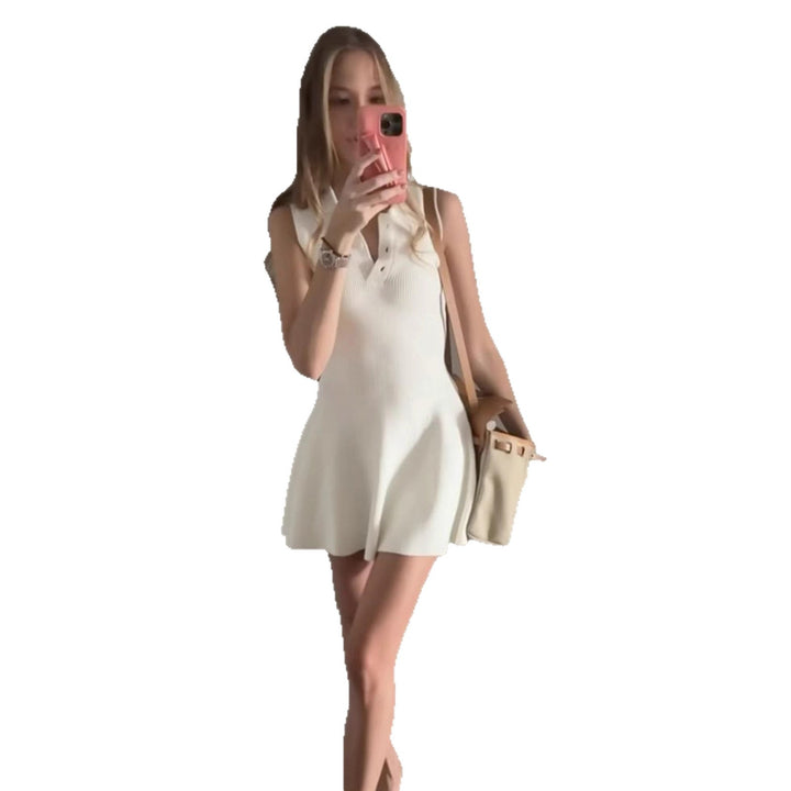 Damen Polo-Kleid mit asymmetrischem Rock und Kragen Drune
