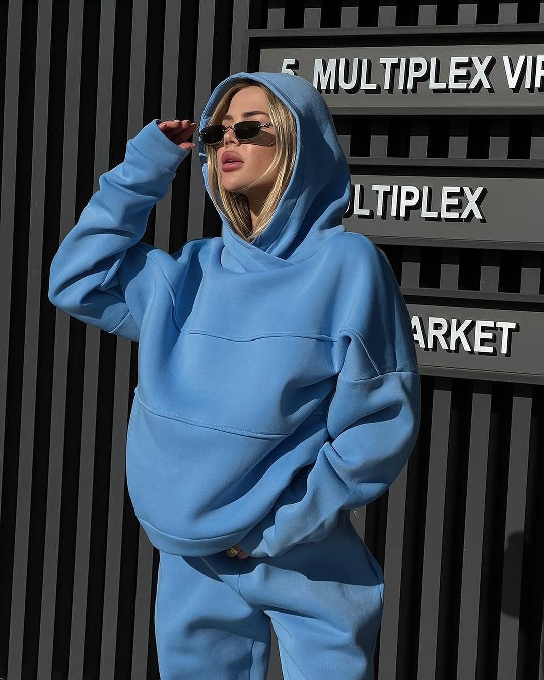 Damen Oversized Hoodie mit Kapuze Drune