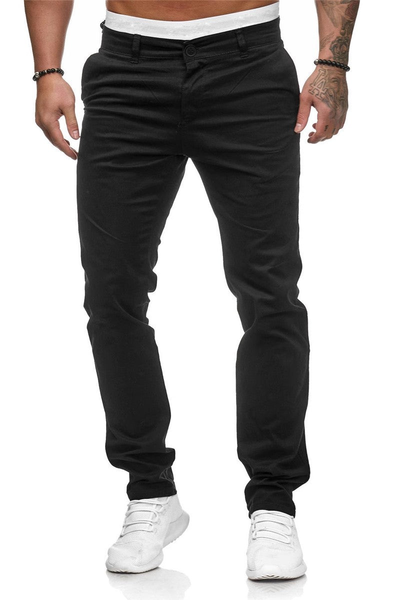 Herren maßgeschneiderte Slim-Fit Chino-Hosen Drune