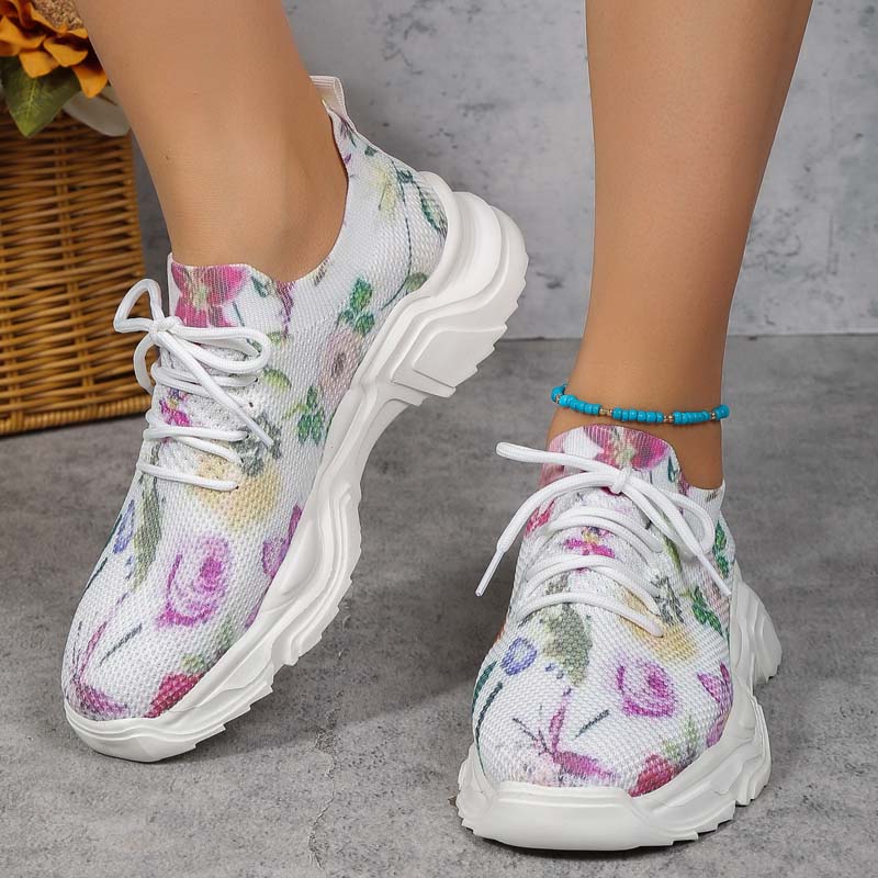 Drune | Breite Sneaker Mit Blumenmuster Für Damen