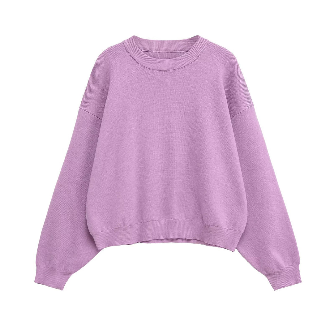 Damen lässiger Oversized-Pullover aus weichem Sweatstoff Drune