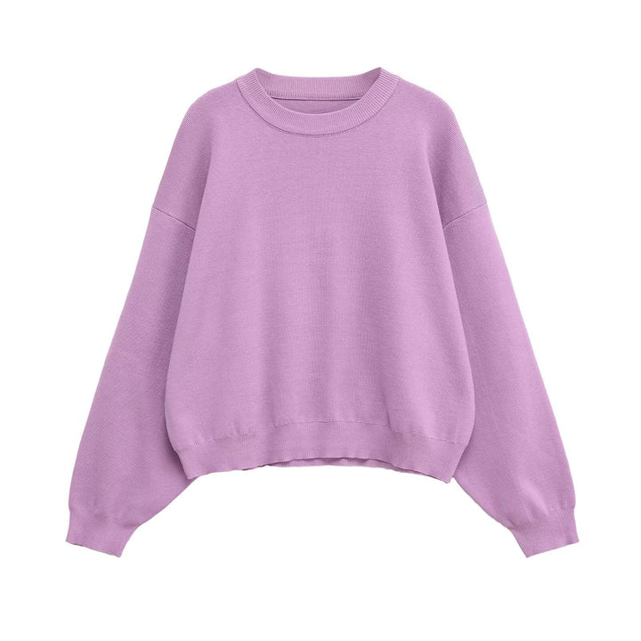 Damen lässiger Oversized-Pullover aus weichem Sweatstoff Drune