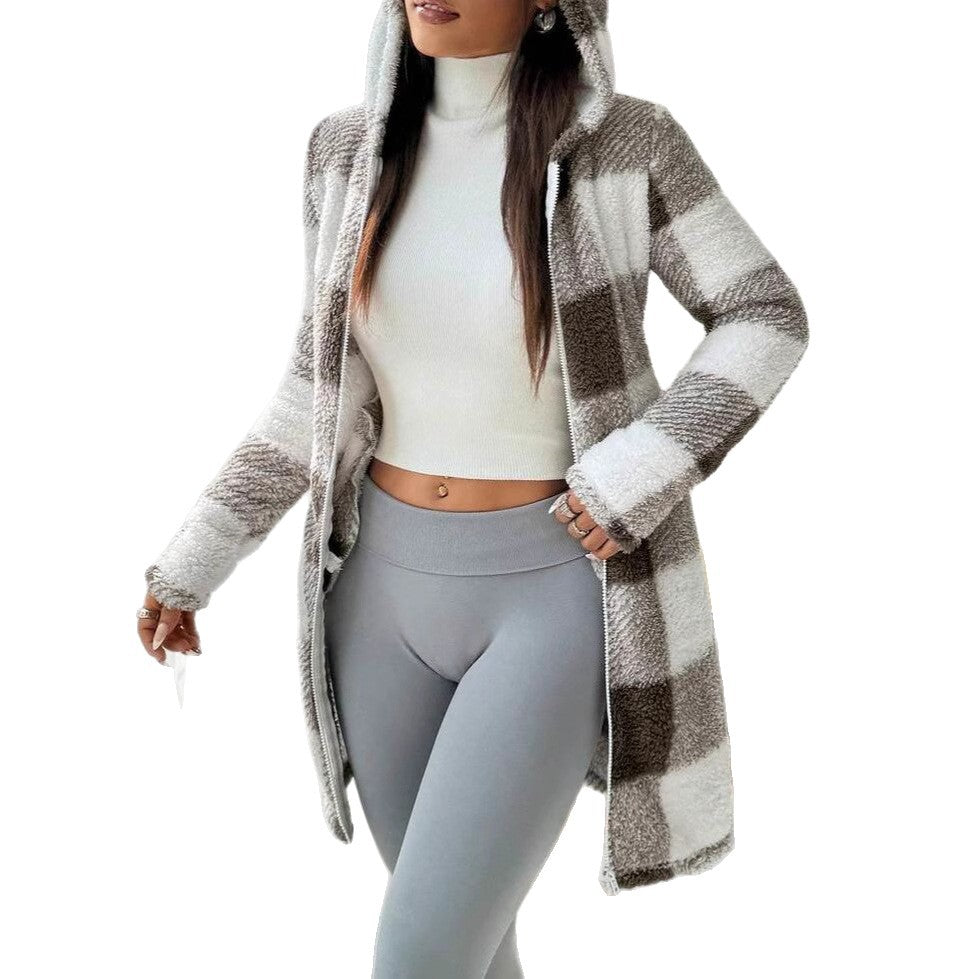 Damen Leopardenmuster Plüschjacke Drune
