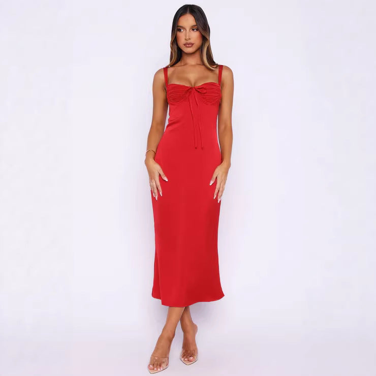 Damen figurbetontes Maxi-Kleid mit floralem Design und seitlichem Schlitz Drune