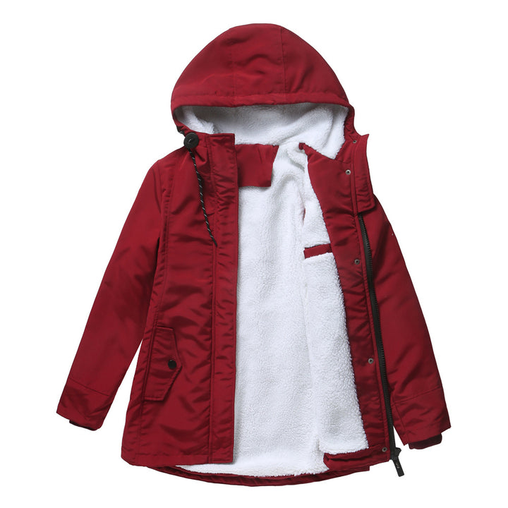 Damen nan gefütterte Winterparka mit Teddyfleece Innenfutter und Kapuze Drune