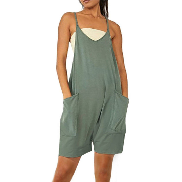 Damen Lässiger Jumpsuit mit tiefem Ausschnitt und praktischen Taschen Drune